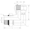 World Wide Fittings Male O-Ring Boss Adjustable to Female JIC Swivel 90 Degree Elbow 6809X08X08 - alternate 2